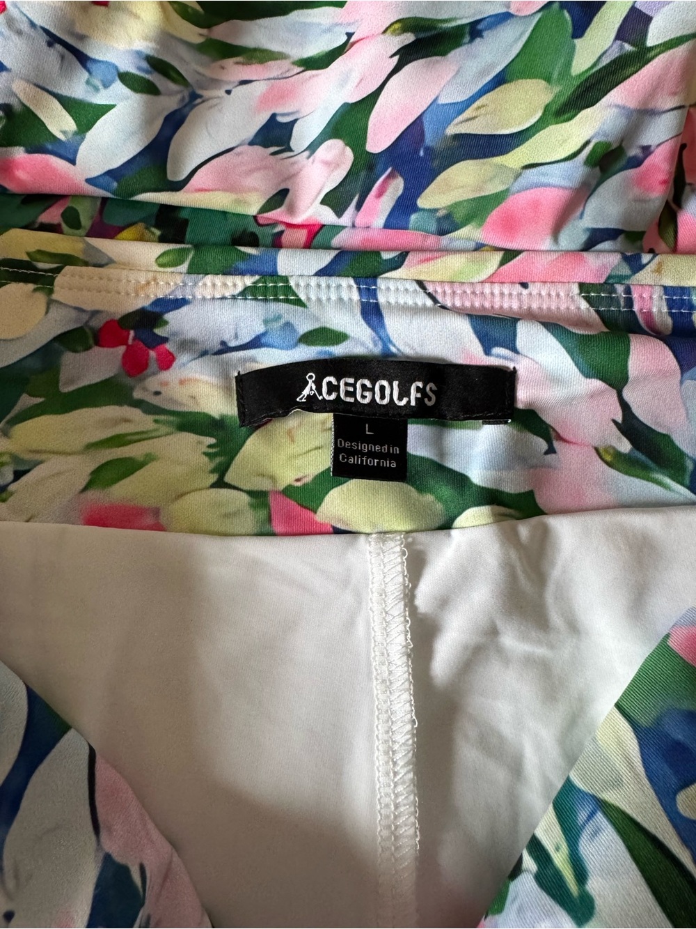 Acegolfs Botanical Floral Print Energy Silky 17" Ruffle Tennis Golf Skirt Size L - Picture 8 of 11